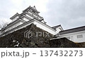 Stone walls and castle tower of Tsuruga Castle 137432273