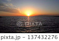 Sunset over the sea and horizon at Inage Beach 137432276