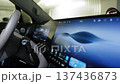 Modern car interior with touch screens.  137436873