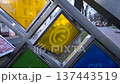 Rotating squares of stained glass on the street 137443519