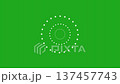 Revolving of dotted circles on green screen background 137457743