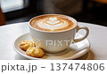 ラテアートと焼き菓子のカフェタイム｜温かな飲食10秒動画 137474806