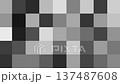 Abstract Grayscale Pixelated Mosaic Background With Geometric Squares. 137487608