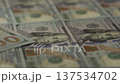 Close-Up Pattern of Hundred Dollar Bills 137534702