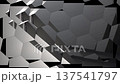 抽象的モノクロ立体メタリック幾何学模様ループモーショングラフィックス背景 137541797