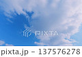 A blue sky with white clouds drifting by, a background image that reflects the transition of emotions and time 137576278
