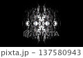 抽象的モノクロ立体メタリック幾何学模様ループモーショングラフィックス背景 137580943