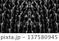 抽象的モノクロ立体メタリック幾何学模様ループモーショングラフィックス背景 137580945