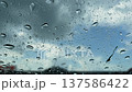 Raindrops running down a window during a storm 137586422