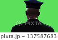 Policeman walking. Realistic green screen isolate animation. 137587683