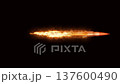rocket with explosion of fire black background 137600490