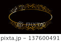 oval vintage gold frame on the black background 137600491