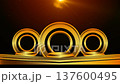 luxury golden stage award with spotlight effect 137600495
