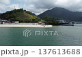 Drone approaching the shore and a white sandy beach in Angras dos Reis, Brazil  137613688