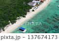 Panoramic aerial view of the paradise beach with sandy shore 137674173