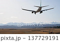 Sendai Airport at dusk, airplane landing, Natori City, Miyagi Prefecture 137729191