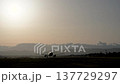 Sendai Airport at dusk, airplane taking off, Natori City, Miyagi Prefecture 137729297