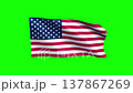 American flag flapping in wind against Chroma Key 137867269