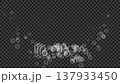 白色のシャボン玉のパーティクルが交差するラインパーティクル　3種類　アルファチャンネル 137933450