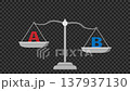 揺れる天秤のモーショングラフィックス　AとB 137937130