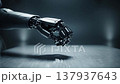 Robotic hand closing and opening in a futuristic laboratory setting motion 137937643