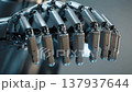 Robotic hand with articulated fingers opens and closes slowly 137937644