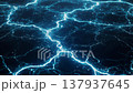 Dynamic blue electric energy pulses on dark textured background 137937645