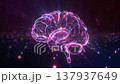 Abstract glowing digital brain with particles and light flares motion 137937649