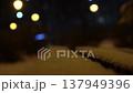 Peaceful Winter Environment Featuring Snowladen Bench And Softly Shimmering Background Illumination 137949396