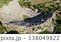 Scenic aerial view of remains of antique Roman theater of ancient city of Selge in Altinkaya village, Antalya province on sunny spring day, Turkey 138049822