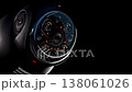 Futuristic security CCTV camera or Motion sensor In the dark.  Scan the area for surveillance purposes. technology and innovation concept. Animation, 3D Render. 138061026