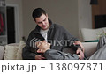 Romantic moment between a couple at home enjoying quality time together 138097871