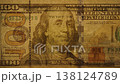 Hundred-Dollar Bill Macro Slider, Warm Light Antique Style. Flashing Light. 138124789