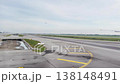 Airplane wing, view from the window while taking off at the airport 138148491