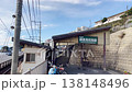 The Enoden Line with the sea as a background at Kamakura Kokomae station, one of the scenes in the anime Slamdunk, is a popular tourist attraction in Kamakura, Japan. 138148496