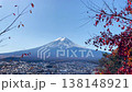 Mount Fuji framed with red maple leaves beautifully in autumn. 138148921