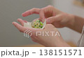 餃子の餡を皮で包む手元のクローズアップ 138151571