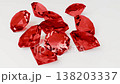 Red rubies on a white background. 138203337