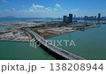 Coastal city land reclamation Island new land. Nice aerial view drone 138208944