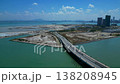 Coastal city land reclamation Island new land. Great aerial view drone 138208945