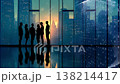 A concept symbolizing global strategy and business collaboration in the digital age. 138214417