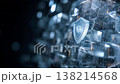 A future technology concept symbolizing data protection and cybersecurity. 138214568