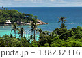 Lush green island surrounded by turquoise waters and corals. Koh Tao, Thailand. 138232316