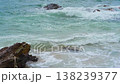 Waves of the East Sea crash against the breakwater and rocky shore, South Korea 138239377