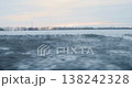Winter Landscape from Moving Train at Sunset 138242328