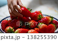 Fresh organic strawberries background, Fresh ripe organic strawberry in a plate 138255390