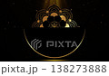 Video animation of Gold Sacred Flower Mandala. Loop footage of Mystic icon, luxury Indian mandala rotating, geometric drawing, shiny special effects on black galaxy, starry background 138273888