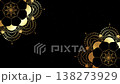 Animation of Luxury Flower Mandalas background with gold frame in arabesque pattern Arabic style. Motion Graphics Video Mandala Rotating and glittering. Black Space Background, copy space for you text 138273929