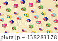 Creative abstract sushi rolls pattern flat lay on pastel yellow background minimalism 138283178