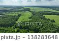 Drone view of countryside. Fields and forests in summer.  138283648